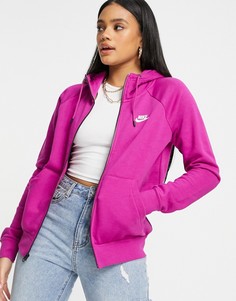 Фиолетовый флисовый худи на длинной молнии Nike Essentials-Фиолетовый цвет