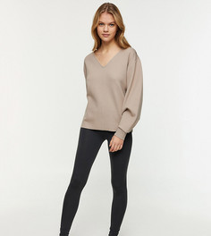 Серые леггинсы с завышенной талией Topshop Petite-Зеленый цвет