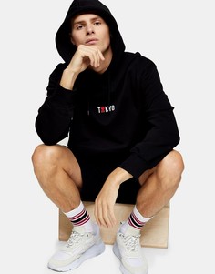 Черный худи с надписью "Tokyo" Topman-Черный цвет