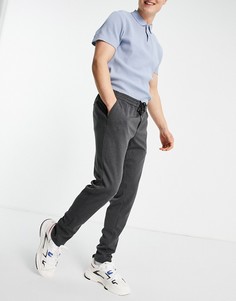 Темно-серые трикотажные брюки с затягивающимся шнурком на талии Jack & Jones Intelligence-Серый
