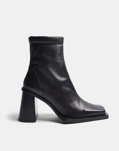 Черные ботинки с квадратным носком Topshop-Черный цвет