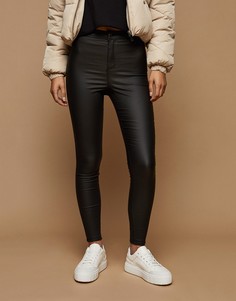 Черные джинсы с покрытием Topshop-Черный цвет