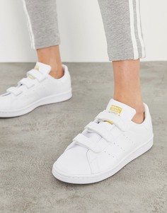 Белые кроссовки с ремешками на липучке adidas Originals Primegreen Stan Smith-Белый