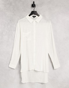 Кремовая пляжная рубашка свободного кроя от комплекта South Beach-Белый
