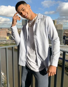 Светло-голубая рубашка с длинными рукавами Topman-Синий