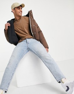Коричневая футболка с круглым вырезом New Look-Neutral