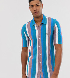 Рубашка с короткими рукавами в полоску Le Breve Tall-Синий