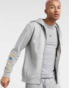 Серый худи на длинной молнии adidas Originals adventure-Зеленый цвет