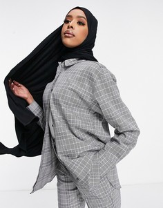 Рубашка премиум-класса в клетку «принц Уэльский» от комплекта ASOS DESIGN-Многоцветный