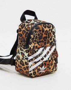 Маленький атласный рюкзак "Leopard Luxe" adidas Originals-Коричневый цвет