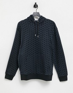 Худи темно-синего цвета с монограммой Topman-Темно-синий