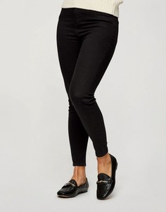 Черные зауженные джинсы с завышенной талией Miss Selfridge Emily-Черный цвет