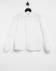 Белая рубашка со сборками на рукавах Vila-Белый