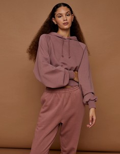 Розовый объемный худи с напуском Topshop Premium Leisure-Розовый цвет