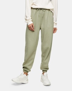Шалфейно-зеленые oversized-джоггеры Topshop-Коричневый цвет