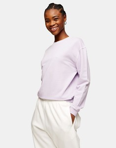 Сиреневый свитшот с эффектом кислотной стирки Topshop-Фиолетовый цвет