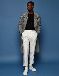Светло-бежевые суженные книзу брюки Topman-Белый