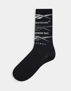 Черные носки с повторяющимся логотипом Reebok Techstyle-Черный цвет