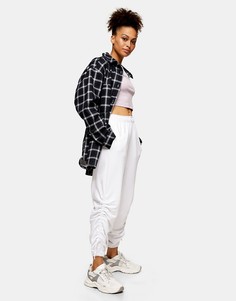 Белые джоггеры со сборками Topshop-Белый