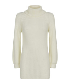 Кремовое платье-водолазка Miss Selfridge Petite-Белый