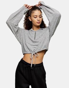 Серый худи с начесом Topshop