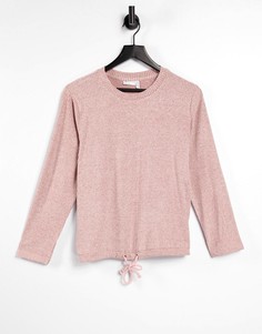Свитшот для дома приглушенного розового цвета из мягкого трикотажа в рубчик с затягивающимся шнурком (от комбинируемого комплекта) ASOS DESIGN-Красный