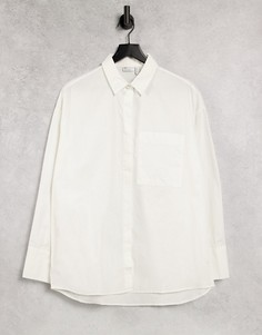 Белая хлопковая рубашка бойфренда с длинными рукавами ASOS DESIGN-Белый