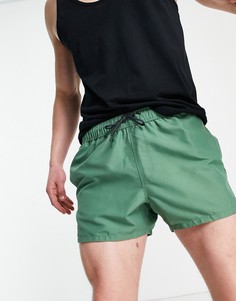 Короткие шорты для плавания цвета хаки ASOS DESIGN-Зеленый цвет