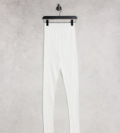 Комбинируемые пижамные леггинсы белого цвета с ажурным узором сердечками ASOS DESIGN Tall-Белый