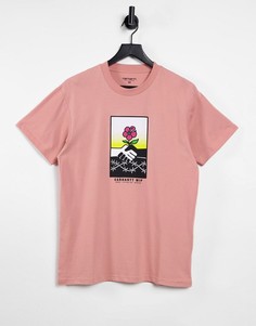 Персиковая футболка с принтом на груди Carhartt WIP Together-Розовый цвет