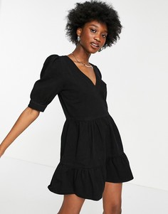 Джинсовое платье макси черного цвета Miss Selfridge-Черный цвет