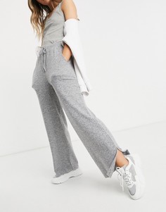 Супермягкие прямые джоггеры серого меланжевого цвета ASOS DESIGN-Серый