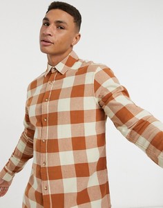 Рыжая рубашка в клетку Topman Buffalo-Коричневый