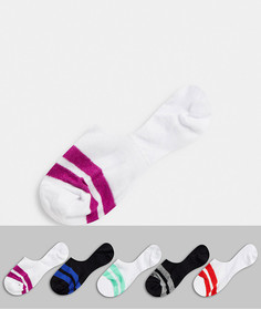 Набор из 5 невидимых носков с полосками ASOS DESIGN-Мульти