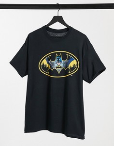 Черная oversized-футболка с принтом Бэтмена New Look-Черный