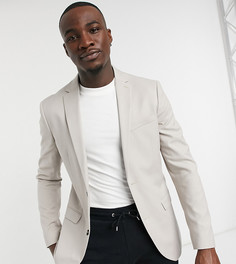 Светло-бежевый приталенный пиджак Topman Big & Tall