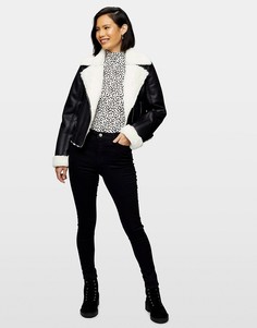 Черные супероблегающие джинсы Miss Selfridge Lizzie-Черный цвет