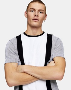 Серая футболка в клетку «принц Уэльский» Topman-Серый