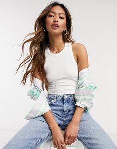 Боди в рубчик в стиле 90-х Miss Selfridge-Белый