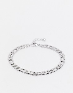 Серебристый браслет из цепочки плетения фигаро ASOS DESIGN-Серебряный