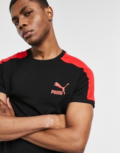 Черная футболка с логотипом Puma T7-Черный цвет