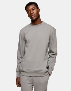 Темно-серый свитшот с фирменной накладкой Topman