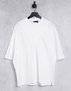 Oversized-футболка со вставками ASOS DESIGN-Белый