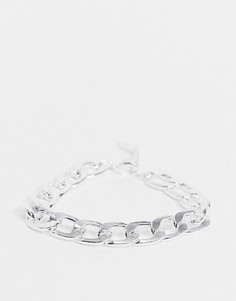 Посеребренный браслет из массивной цепочки Orelia-Серебристый