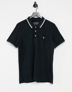 Черное поло с контрастным воротником Lyle & Scott-Черный цвет