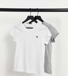 Набор из 2 футболок разных цветов с короткими рукавами и круглым вырезом Abercrombie & Fitch-Многоцветный
