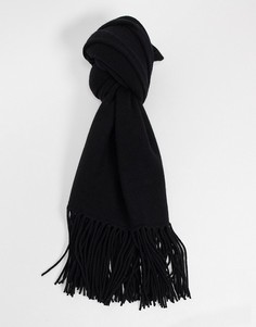 Черный шарф из вареной шерсти AllSaints-Черный цвет