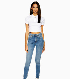 Выбеленные джинсы скинни Topshop Tall-Голубой