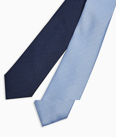 Набор из 2 галстуков темно-синего и голубого цвета Topman-Многоцветный