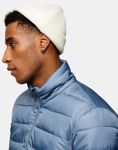 Светло-бежевая шапка-бини с вафельной текстурой Topman-Кремовый